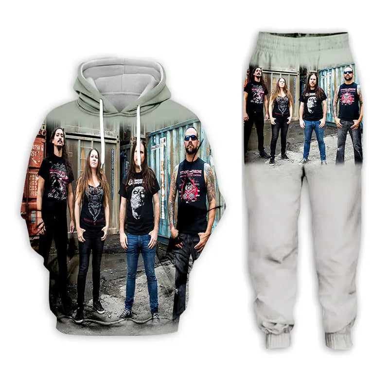 Gruesome Rock 3D Printed Casual Hoodie & Jogging Pants Set – Unisex Hooded Sweatshirt & Trousers Suit for Men and Women, Spring & Autumn Fashion - Premium hoodie from Lizard Vigilante - Just $67.99! Shop now at Lizard Vigilante