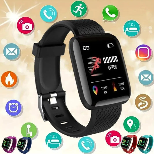 CHAONB 116 Plus Smart Watch – Multifunction Fitness Tracker with Heart Rate Monitor, Message Reminders, Alarm Clock, Music Control, and More - Premium smartwatch from Lizard Vigilante - Just $19.99! Shop now at Lizard Vigilante