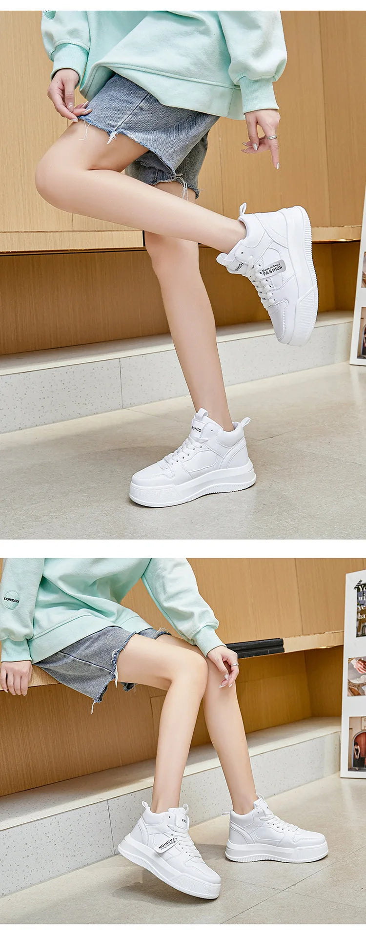 Women High Top Sneakers Walking Shoes Casual Sneakers Women Luxury Autumn Winter Sport Platform Shoes Rose Red Skate Shoes - Premium  from Lizard Vigilante - Just $49.99! Shop now at Lizard Vigilante