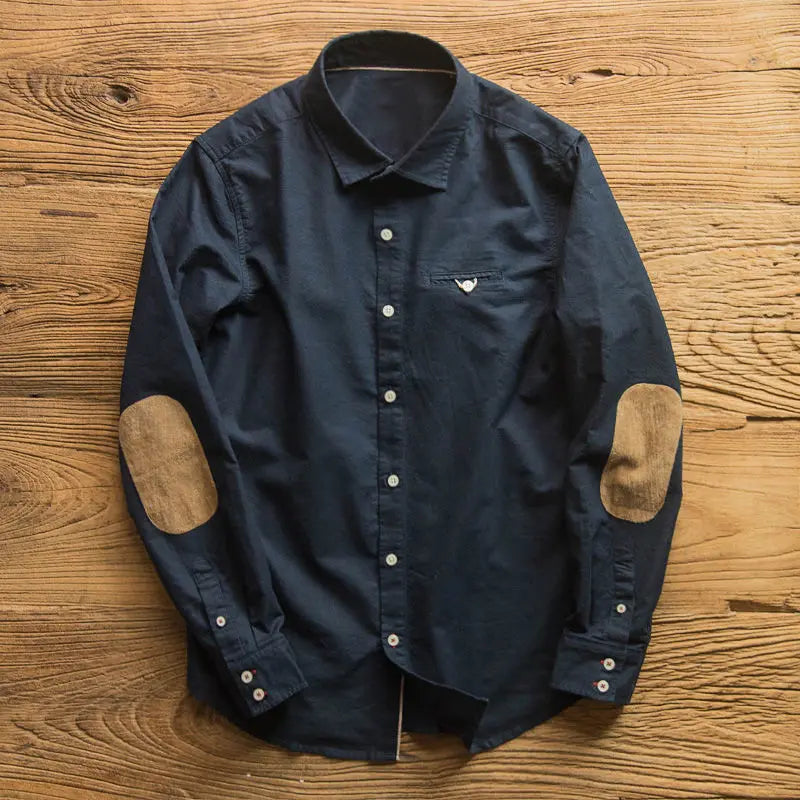 Vintage Patchwork Shirt - Retro Style for Modern Men - Premium jacket from Lizard Vigilante - Just $38.88! Shop now at Lizard Vigilante