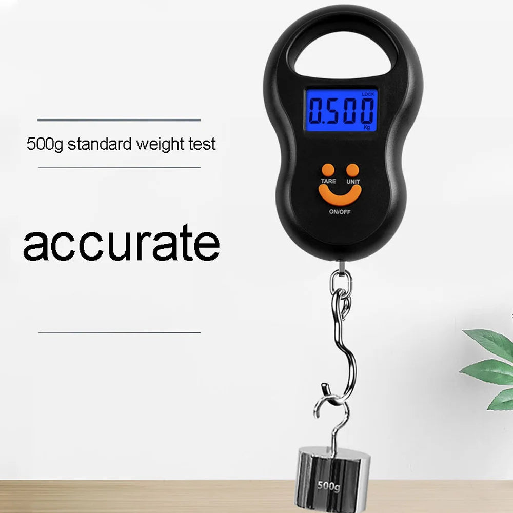 Portable 50kg Digital Hanging Scale with LCD Backlight – Ideal for Kitchen, Travel, Luggage, and Fishing - Premium scale from Lizard Vigilante - Just $15.99! Shop now at Lizard Vigilante