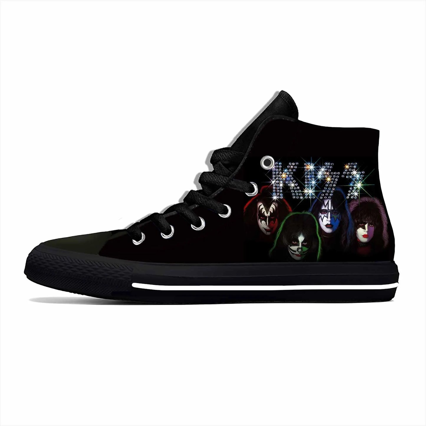 Heavy Metal Rock Band Kiss 3D Print High-Top Casual Sneakers – Lightweight, Breathable Canvas Shoes for Men & Women - Premium shoes from Lizard Vigilante - Just $46.69! Shop now at Lizard Vigilante