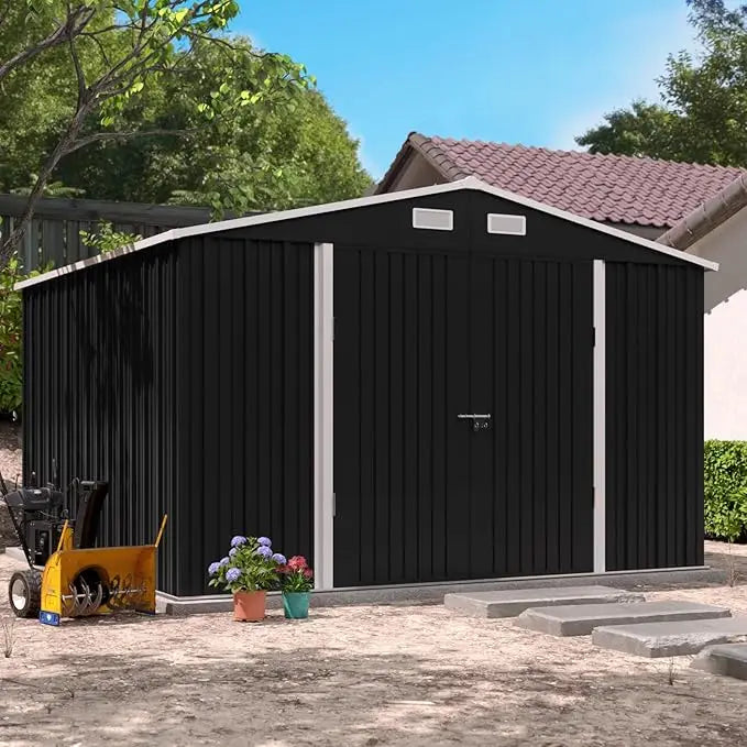 Spacious Outdoor Storage Shed - Metal Galvanized Steel for Backyard - Premium shed from Lizard Vigilante - Just $314.99! Shop now at Lizard Vigilante