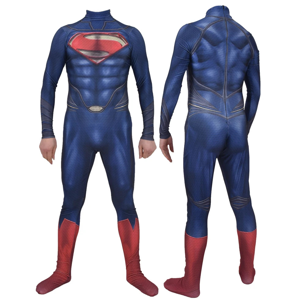 The Man of Steel Cosplay Costume Adults Kids Zentai Suit Superhero Super Man Bodycon Halloween Bodysuit - Premium costume from Lizard Vigilante - Just $39.99! Shop now at Lizard Vigilante