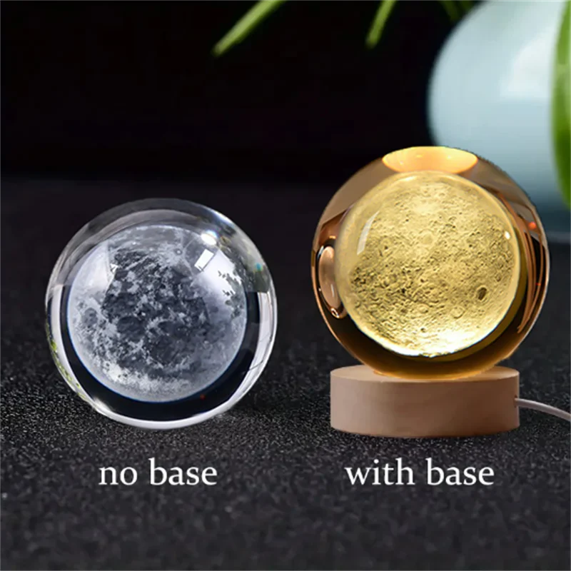 3D Crystal Planet Night Light – Laser Engraved Solar System Globe, 6cm Astronomy Crystal Ball for Home Decor & Unique Birthday Gift - Premium night light from Lizard Vigilante - Just $19.99! Shop now at Lizard Vigilante