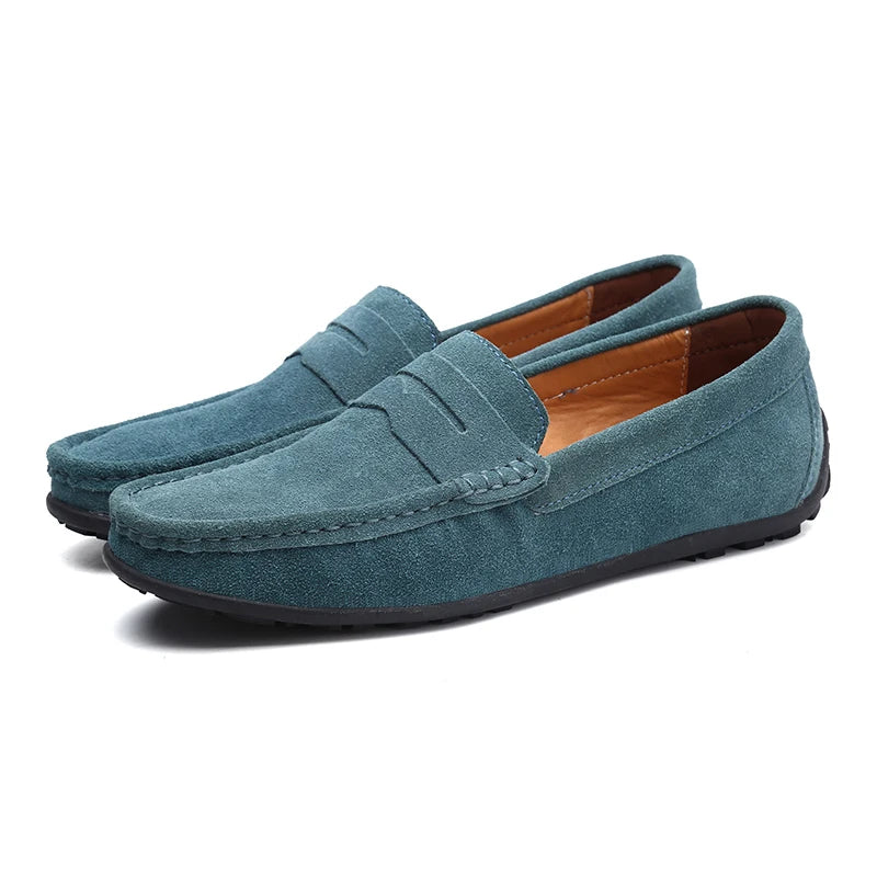 Suede Leather Designer Luxury Brand Smile Mens Casual Formal Loafers Slip On Moccasin Flats Footwear Male Driving Shoes for Men - Premium Shoes from Lizard Vigilante - Just $48.88! Shop now at Lizard Vigilante