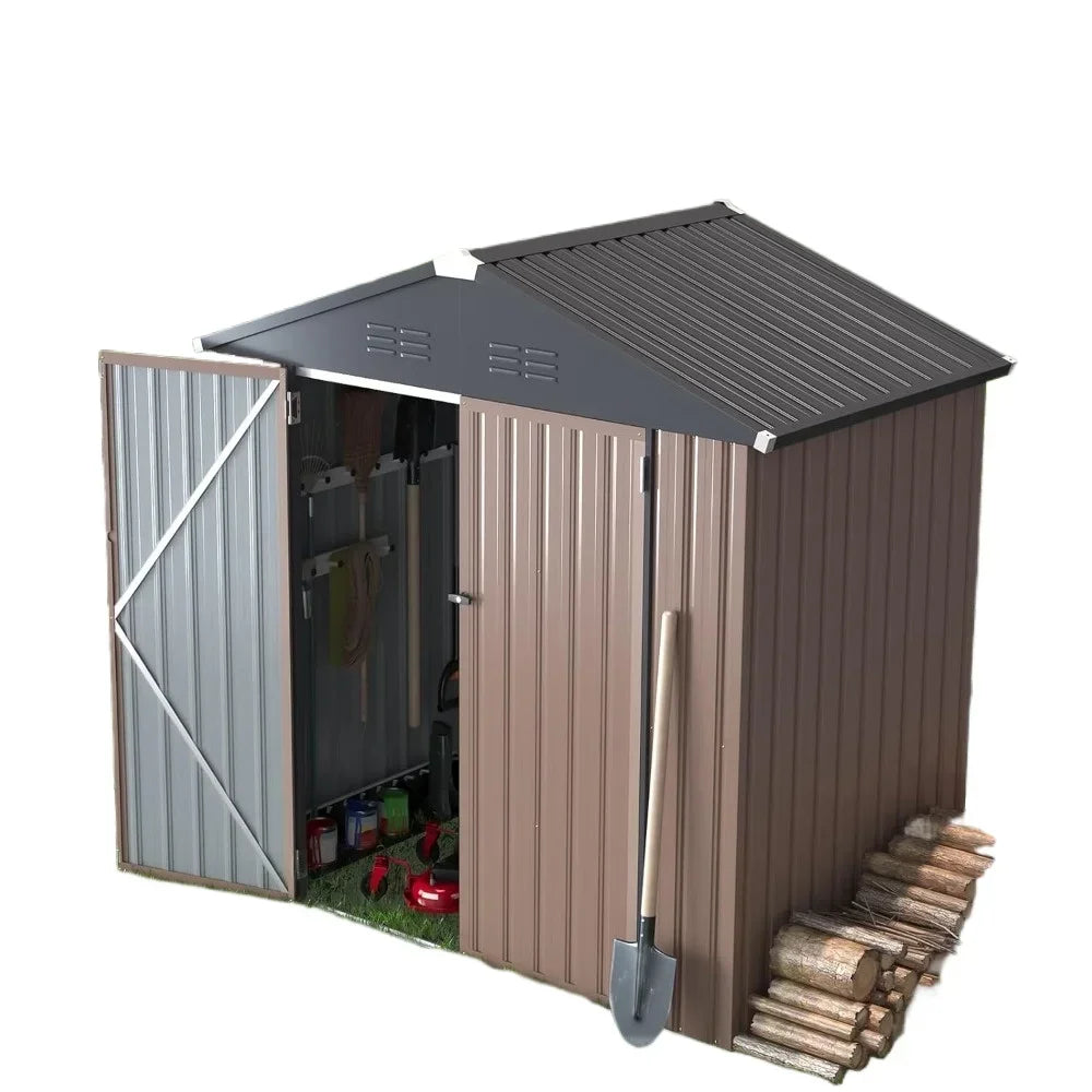 6'x 4' Weatherproof Metal Shed with Adjustable Shelves - Premium shed from Lizard Vigilante - Just $338.88! Shop now at Lizard Vigilante