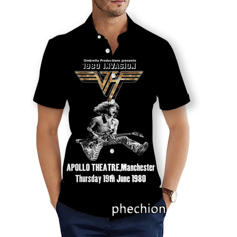 Van Halen 3D Printed Shirts Hawaiian Shirt Summer Mens Short Sleeve Beach Fashion Streetwear - Premium shirt from Lizard Vigilante - Just $38.99! Shop now at Lizard Vigilante