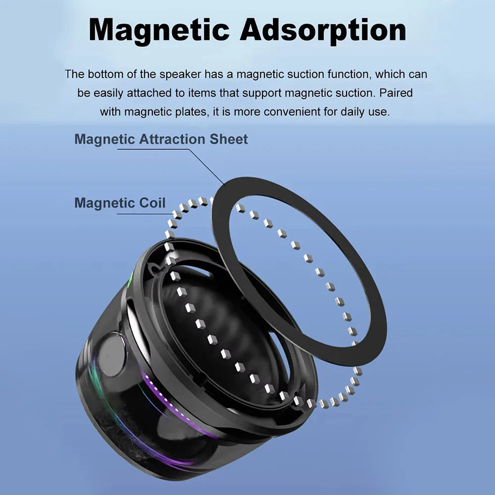 Multifunctional Bluetooth 5.3 Speaker Mini Speaker Portable Magnetic Speaker with RGB Color Light and Phone Holder for ios 2025