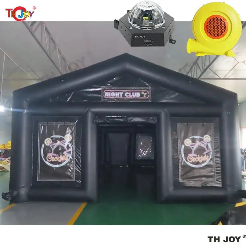 7x5m Disco Light N Fog Machine Black Cube Blow Up Bar Tent Inflatable Nightclub Portable Inflatable Party Tent Free Air Shipping