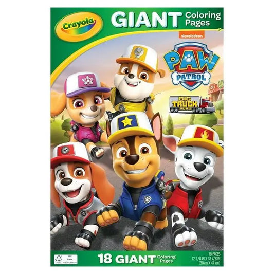 For Crayola for Paw Patrol 18 Fun Large-Format Coloring Book Pages Early Learning Activity for Kids Aged 3+