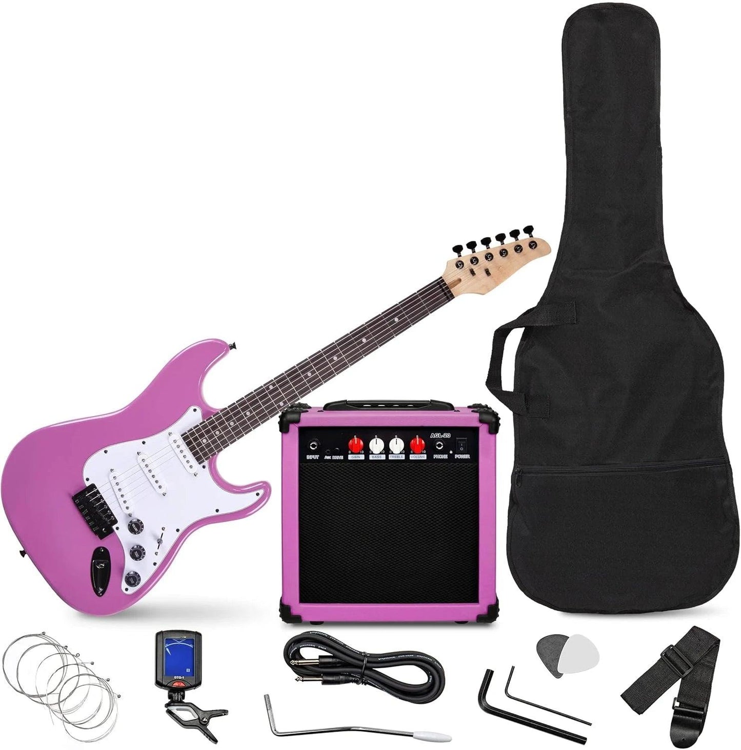 39 inch Electric Guitar Kit for Dummies Bundle with 20w Amplifier, Digital Clip On Tuner, Six Strings, Two Picks, Tremolo Bar,Shoulder Strap - Premium Electric Guitar from Lizard Vigilante - Just $234.56! Shop now at Lizard Vigilante