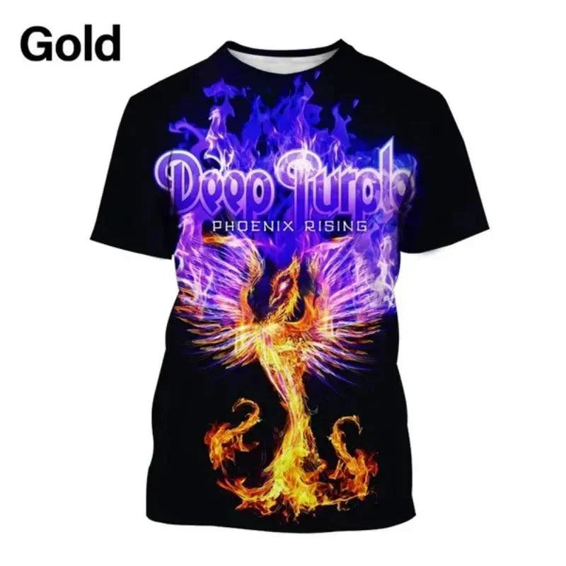 3D Heavy Metal Rock Band T-Shirt – Casual Men's Round Neck Short-Sleeve, Perfect for Summer Cosplay - Premium T-Shirt from Lizard Vigilante - Just $23.88! Shop now at Lizard Vigilante