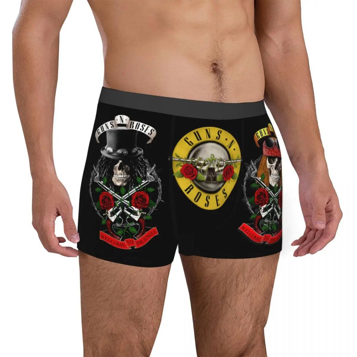 Guns N' Roses Slash Boxers for Men – Ultra Soft Rock Band Underwear, Boxer Briefs, Gifts for Fans - Premium T-Shirt from Lizard Vigilante - Just $22.99! Shop now at Lizard Vigilante