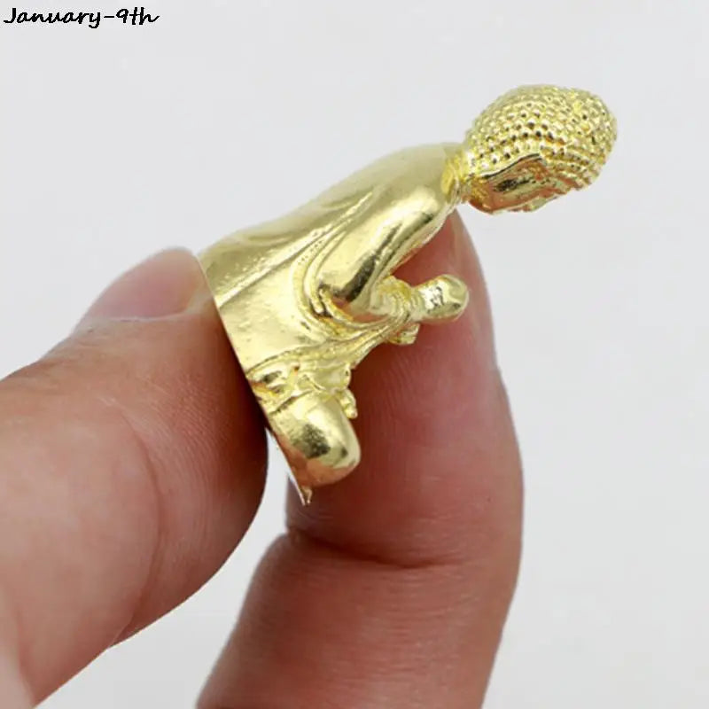1PC Buddha Statues Copper Sculpture Fengshui Figurine Home Decor Resin Sitting  Miniature 2.8x2.4cm