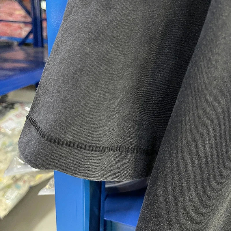 Men Women High Street Vintage Washed Black T-Shirt Top Quality Cototn TEE 3D Cracked Letters Logo Print Saint T Shirt With Tags - Premium  from Lizard Vigilante - Just $64.99! Shop now at Lizard Vigilante