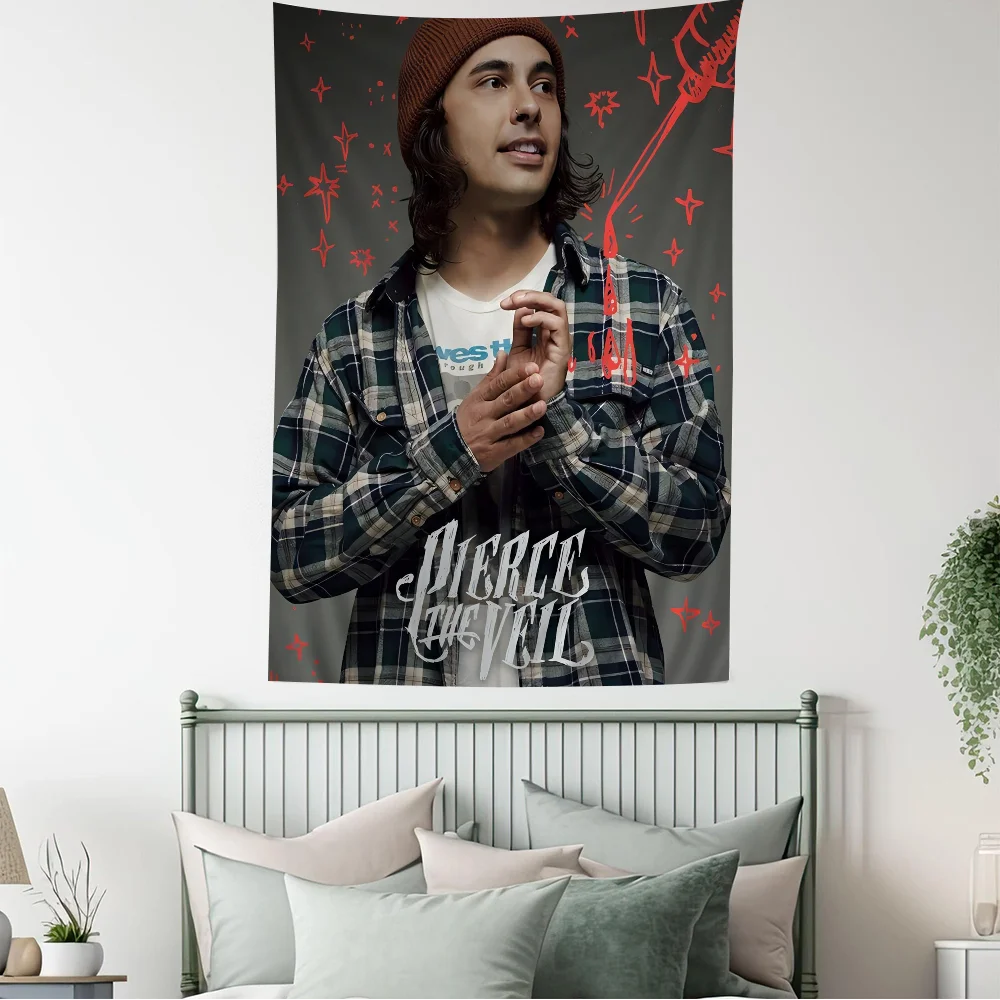 Pierce The Veil Band Anime Tapestry – Hippie Flower Wall Hanging for Dorm & Bedroom Decor - Premium tapestry from Lizard Vigilante - Just $26.99! Shop now at Lizard Vigilante