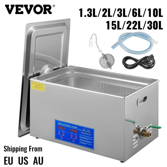 VEVOR Ultrasonic Cleaner - 2L/3L/6L/10L/15L/22L/30L Digital Timer Stainless Steel Bath for Jewelry, Glasses, Watches, and More - Premium Digital Ultrasonic Cleaner from Lizard Vigilante - Just $113.99! Shop now at Lizard Vigilante