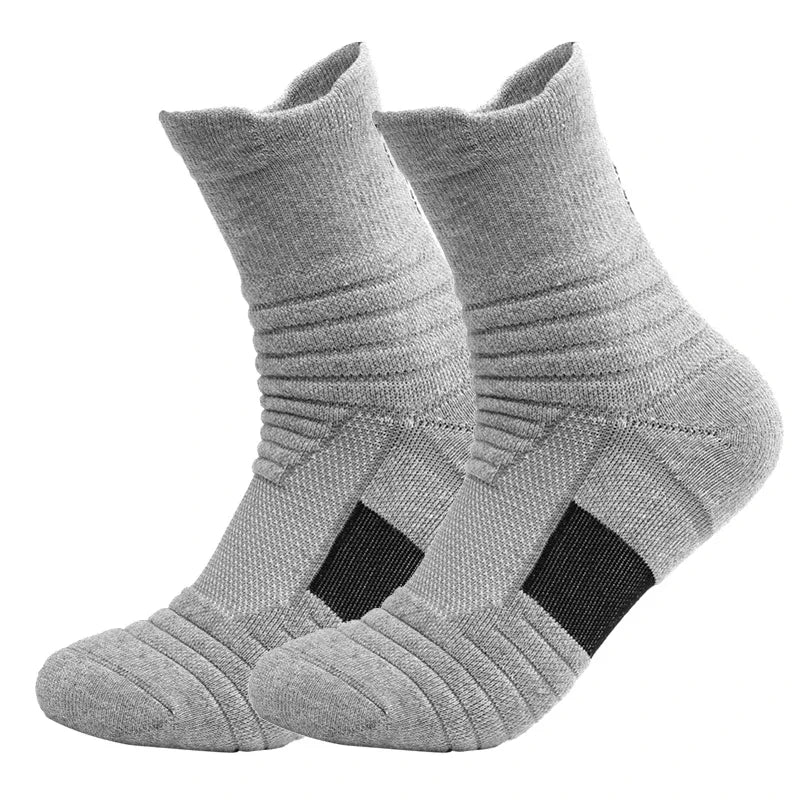 2 Pairs Anti-Slip Football & Basketball Socks - Breathable, Deodorizing Cotton Crew Socks for Men & Women - Premium Socks from Lizard Vigilante - Just $12.88! Shop now at Lizard Vigilante