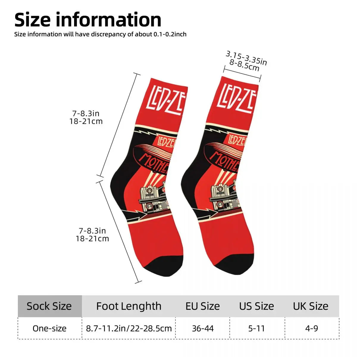 Compression Sock for Men Harajuku L-Led Z-Zeppelin Quality Pattern Crew Sock Novelty - Premium socks from Lizard Vigilante - Just $15.99! Shop now at Lizard Vigilante