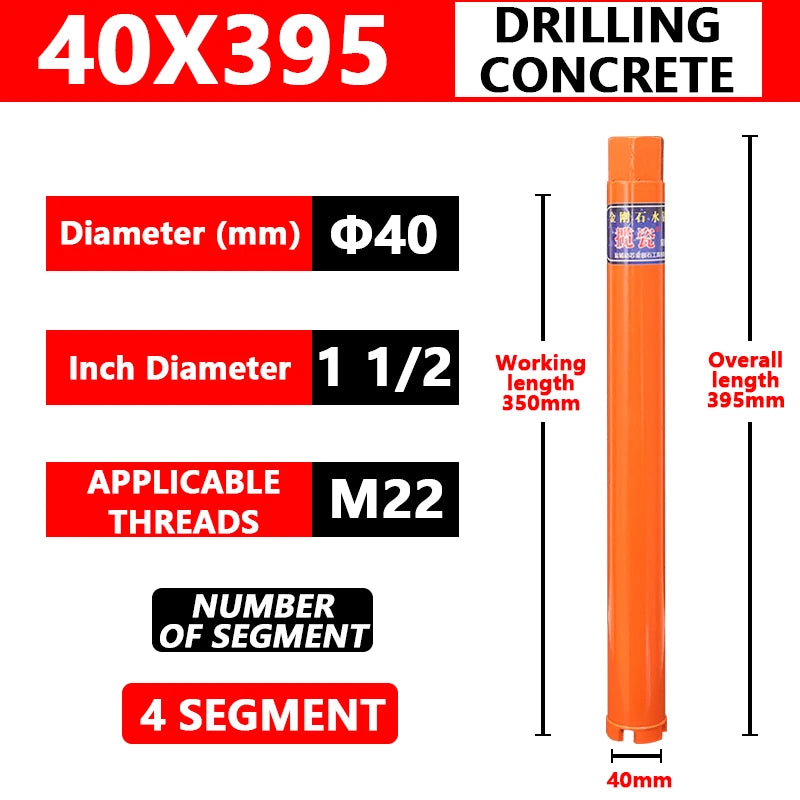 Concrete Killer 395 – Lizard Vigilante Diamond Core Drill Bit for Reinforced Concrete (25–200mm) | Aircon Wall Puncher from Hell - Premium drill from dsers - Just $53.99! Shop now at Lizard Vigilante