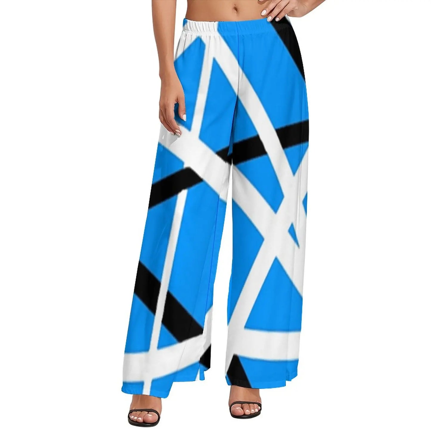 Vintage Van Halen Women's Wide Leg Casual Trousers – High Waist Street Fashion Gift - Premium pants from Lizard Vigilante - Just $45.88! Shop now at Lizard Vigilante