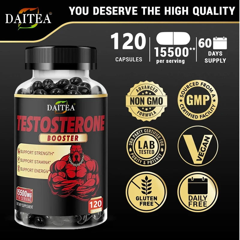 Natural Energy Supplement for Men - Boost Strength, Energy - Endurance Test Supplement, Muscle Growth - Premium  from Lizard Vigilante - Just $31.99! Shop now at Lizard Vigilante