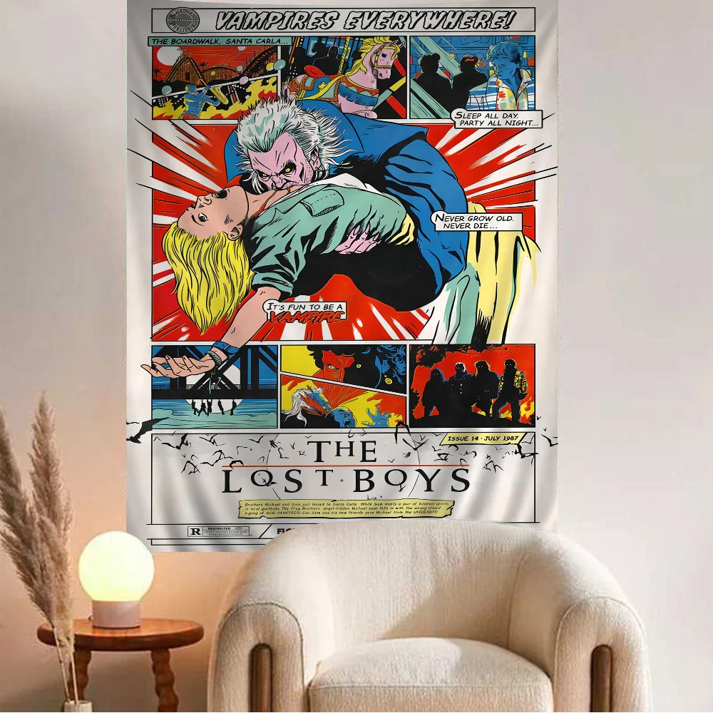 Lost Boys 1987 Movie Hippie Wall Hanging Tapestries Art Science Fiction Room Home Decor Kawaii Room Decor - Premium  from Lizard Vigilante - Just $11.99! Shop now at Lizard Vigilante