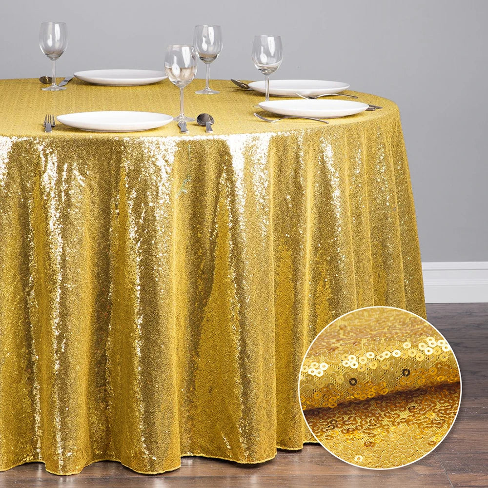 Glitter Sequin Round Tablecloth Party Table Cloth Cover for Events Wedding Party Christmas Decoration Rose Gold Silver 60-330cm - Premium tablecloth from Lizard Vigilante - Just $7.99! Shop now at Lizard Vigilante