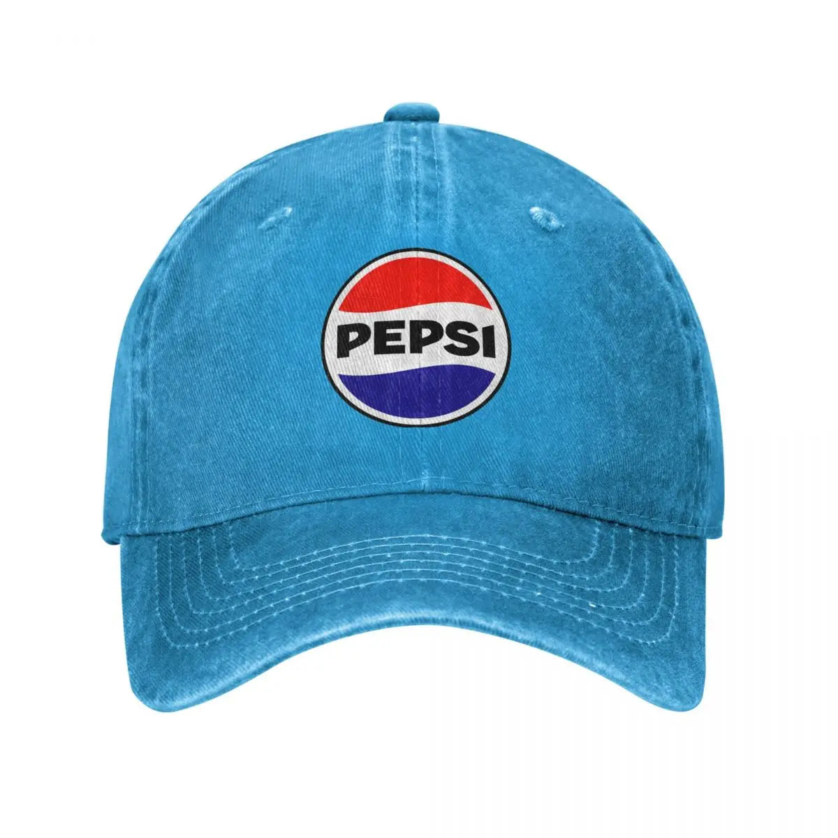 Vintage '69 Pepsi Logo Denim Baseball Cap – Casual Unisex Adjustable Trucker Hat for Rock, Summer, and Sun Protection - Premium Baseball cap from Lizard Vigilante - Just $19.88! Shop now at Lizard Vigilante