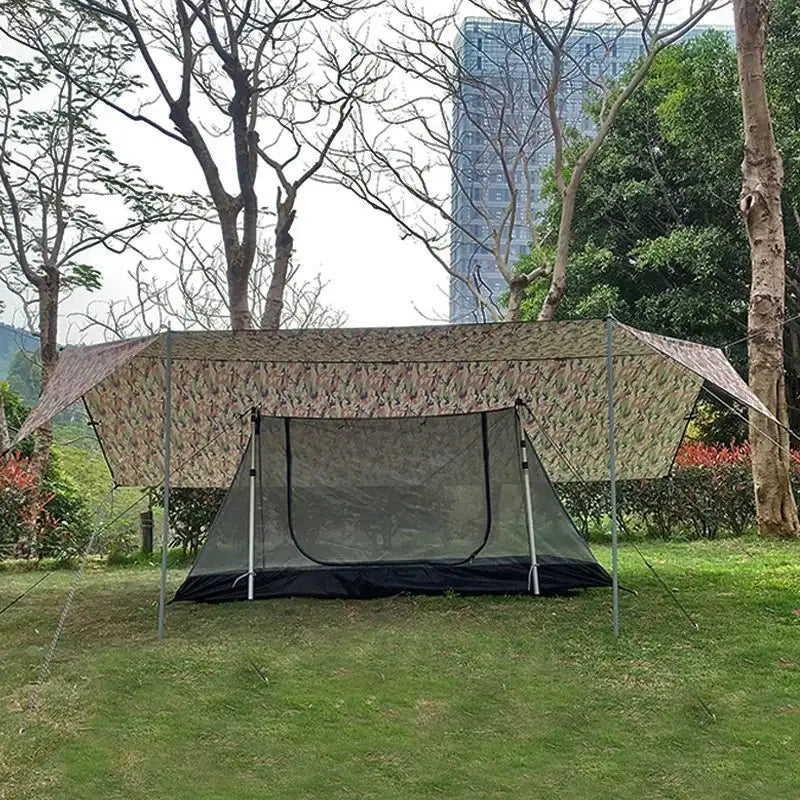4x4m 4x3m 3x3m 19 Hang Points Tent Tarp Survival Sun Shelter Shade Canopy Outdoor Backpacking Waterproof Camping Awning SunShade