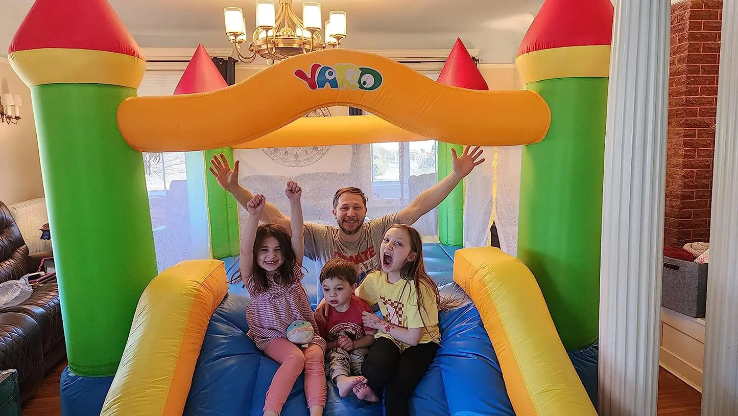 Inflatable Bounce House with Slide for Kids | 12x9x8ft Outdoor/Indoor Bouncer with Blower | PVC & Nylon Construction - Premium bouncer from Lizard Vigilante - Just $401.08! Shop now at Lizard Vigilante