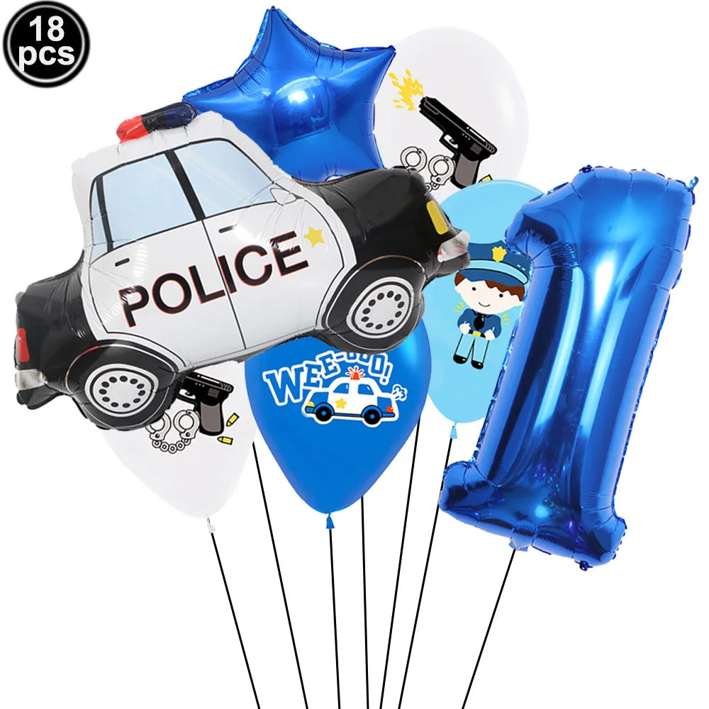 Police Theme Party Decor Police Party Latex Balloons Happy Birthday Banner Police Party Hanging Swirls Police Birthday Supplies - Premium party favors from Lizard Vigilante - Just $3.99! Shop now at Lizard Vigilante