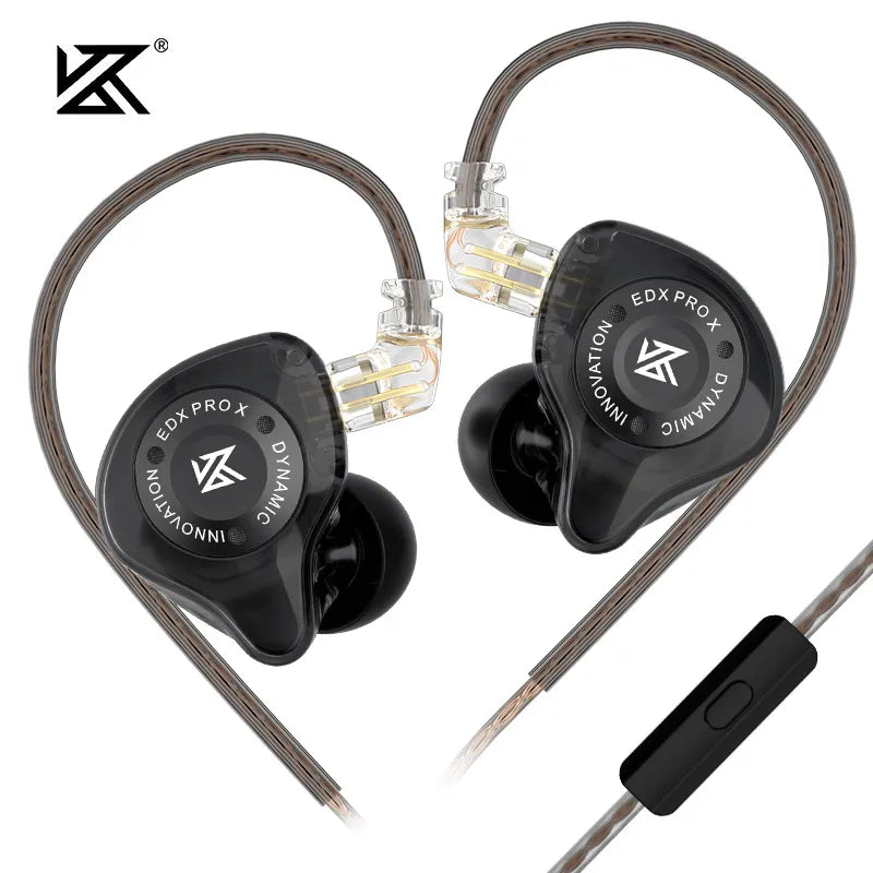 Dynamic Drive Earphones KZ EDX PRO X IEM HiFi Deep Bass Sound Earbud Sport Music Noise Cancelling Headset with Detachable Cable - Premium earphones from Lizard Vigilante - Just $18.99! Shop now at Lizard Vigilante