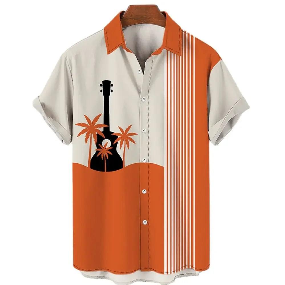 Summer Hawaiian Shirts For Men Colorful Music 3d Printed Rock Shirt Beach Short Sleeve Men's Shirt Casual Oversized Clothing Top - Premium hawaiian shirt from Lizard Vigilante - Just $27.99! Shop now at Lizard Vigilante