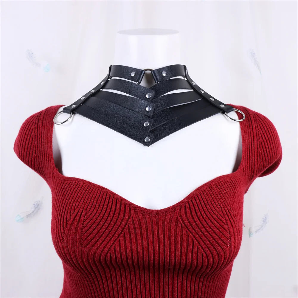 HELLBITE Harajuku Rivet Choker – Gothic Punk Collar for Women, Rock Show Ready, Y2K Spiked Leather Vibe - Premium collar from dsers - Just $9.99! Shop now at Lizard Vigilante