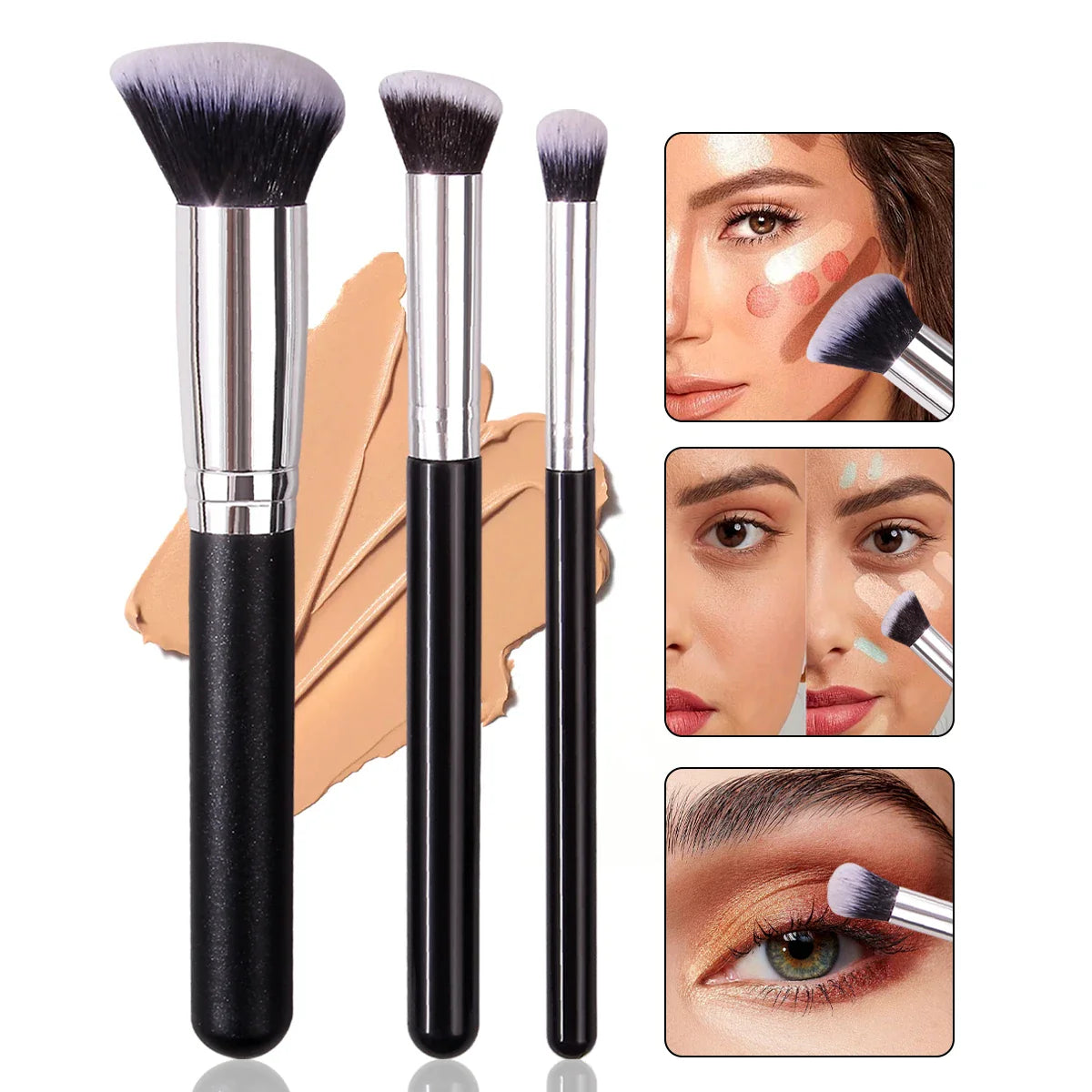 Foundation Concealer Brush, Premium Contour Blusher Brushes, Flawless Under Eye Dense Face Makeup Brush For Blending