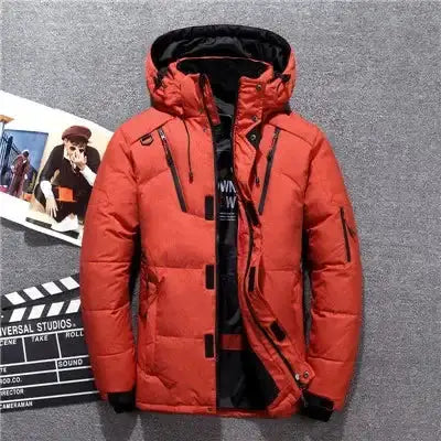 -20 Degree Winter Down Coat Men White Duck Down Parkas Jacket Mens Thick Warm Snow Parka Jacket Overcoat Windbreaker Warm Parkas