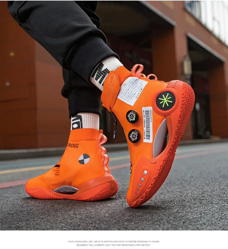 Brand Hip-hop Sneakers Men High-top Men Basketball Shoes Kids Women Designer Basket Boots Fashion Street Style Sports Shoes Male - Premium  from Lizard Vigilante - Just $66.99! Shop now at Lizard Vigilante