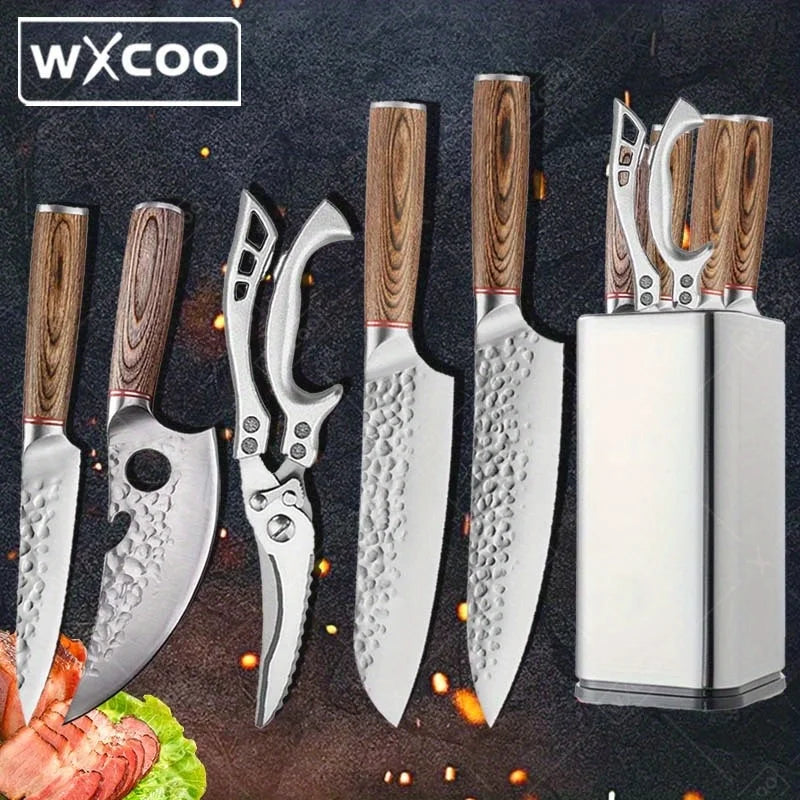 6 Pcs, Professional Kitchen Chef Knife Set, Multipurpose Knives Stainless Steel Knife Holder Kitchen Scissors - Premium knife set from dsers - Just $108.88! Shop now at Lizard Vigilante