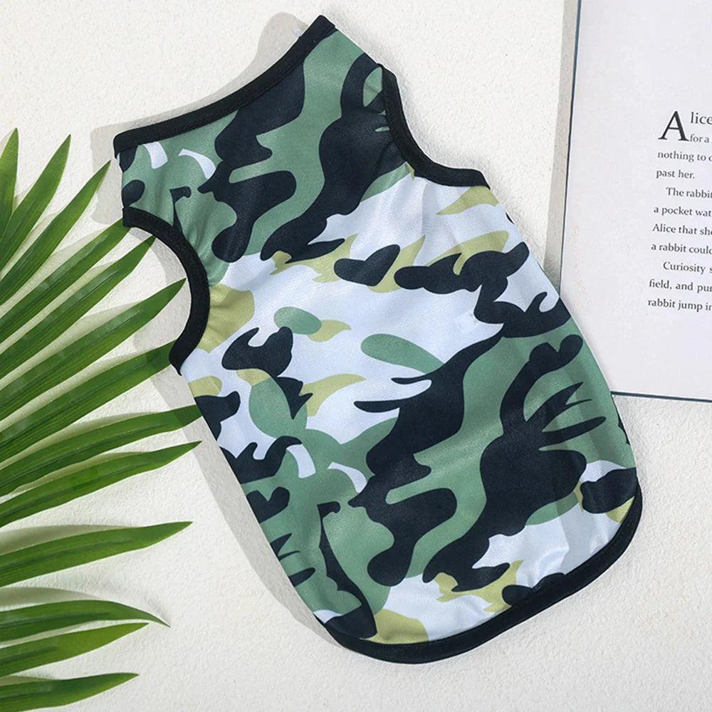 Pets Printed Vest Pet Animals Camouflage Vest Breathable Tops Dogs Cats Vest Cool Dog Clothes Sleeveless Tops Puppy T-shirts - Lizard Vigilante