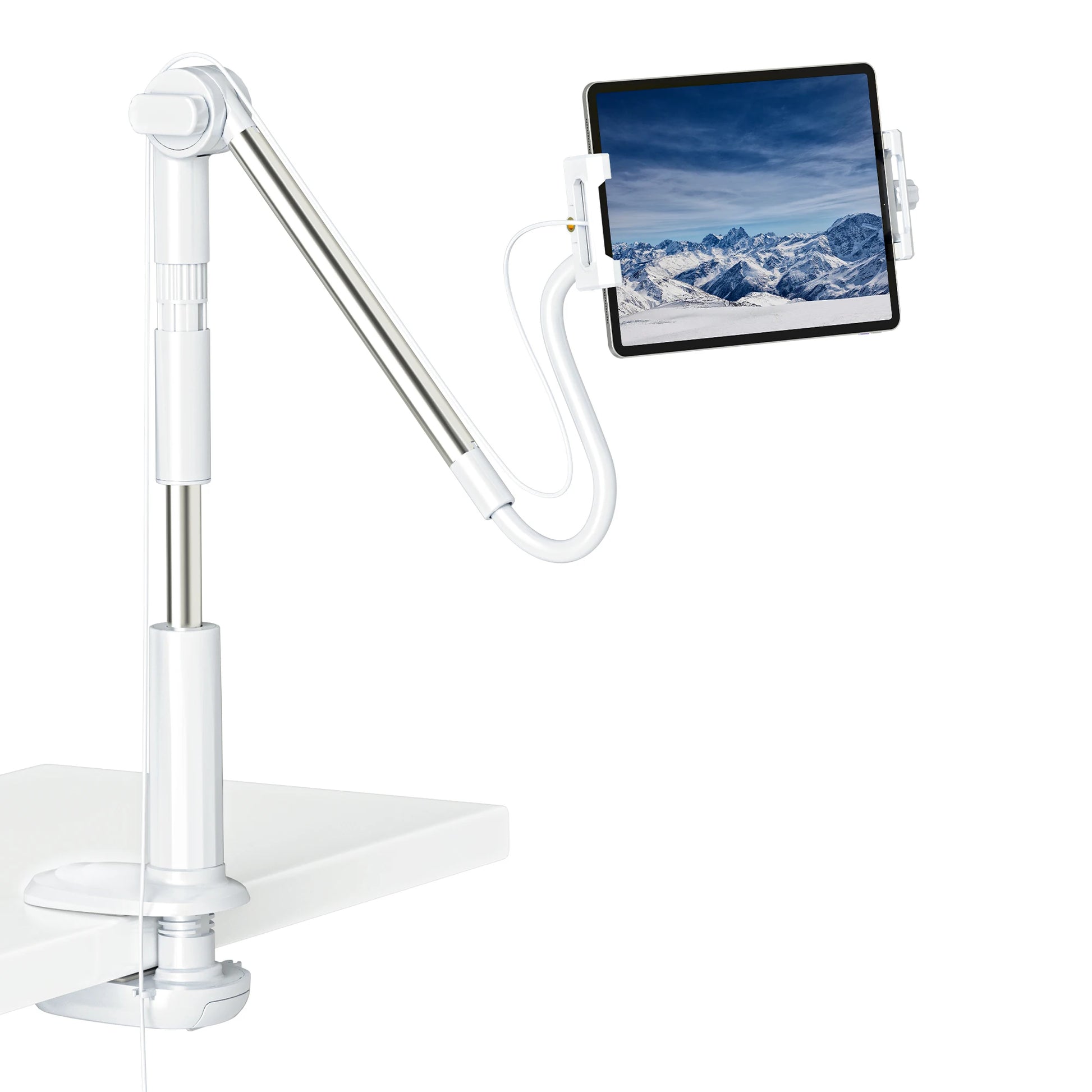 Gooseneck Tablet Holder for Bed 360 Adjustable iPad Stand for Desk Flexible Arm Clip Phone Mount for Video Recording Bedside - Premium  from Lizard Vigilante - Just $35.99! Shop now at Lizard Vigilante