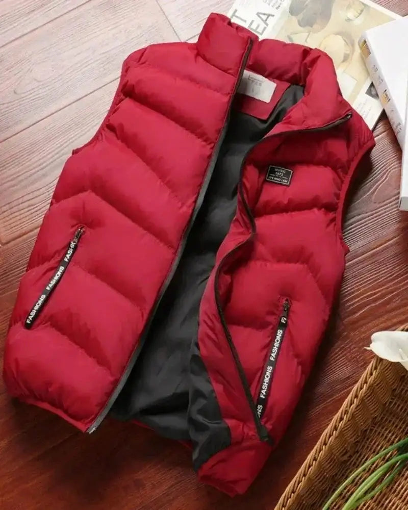 2024 New Puffer Sleeveless Coats Mens Solid Color Down Jacket Winter Warm Vest Jacket Men Waistcoat Outwear Windbreaker Clothing