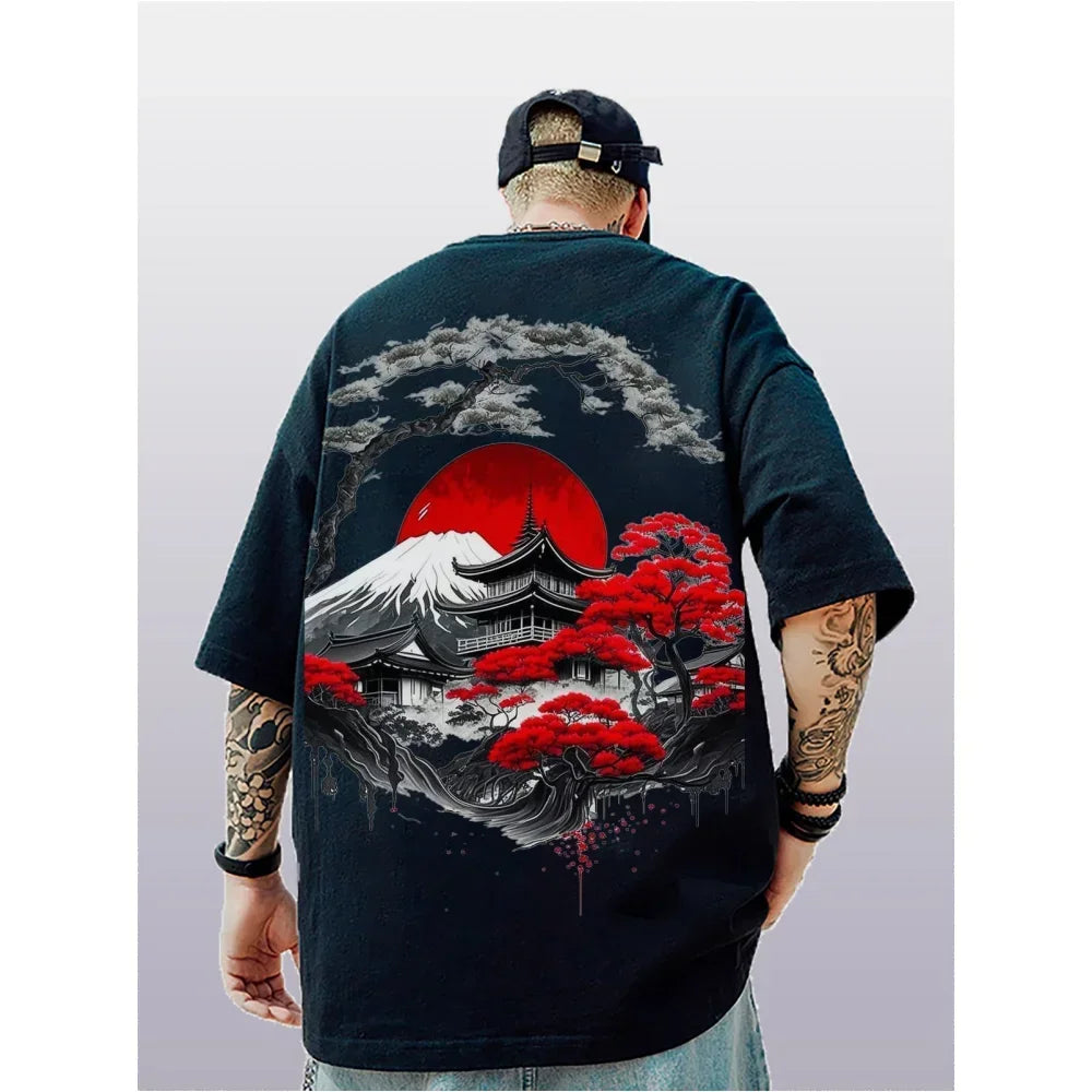 DEATHBLOSSOM 3D Oversized Street T-Shirt – Heavy Print, Plum Bloom Chaos, Japanese Rock Show Vibe for Daily Destruction - Premium tee from dsers - Just $32.22! Shop now at Lizard Vigilante