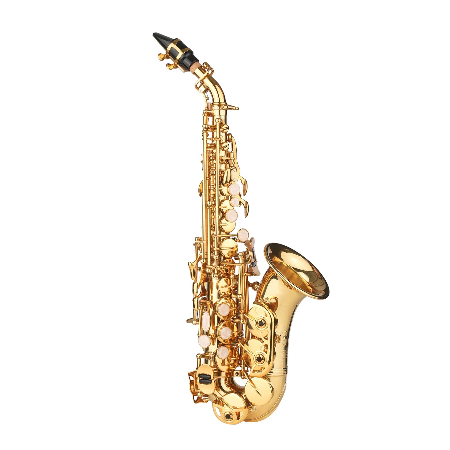 Bb Soprano Saxophone - Gold Lacquered Brass Sax with Case and Accessories for Musicians - Premium Saxophone from dsers - Just $288.88! Shop now at Lizard Vigilante