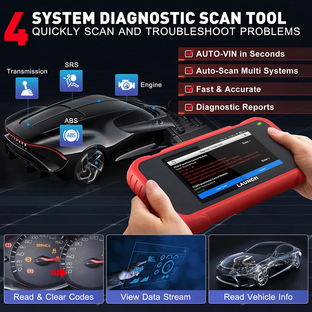 New 2024 LAUNCH X431 CRP123E V2.0 Car OBD2 Diagnostic Tools Auto OBD Scanner ABS SRS Engine AT+ 7 Reset Service Free Update - Premium  from Lizard Vigilante - Just $285.99! Shop now at Lizard Vigilante