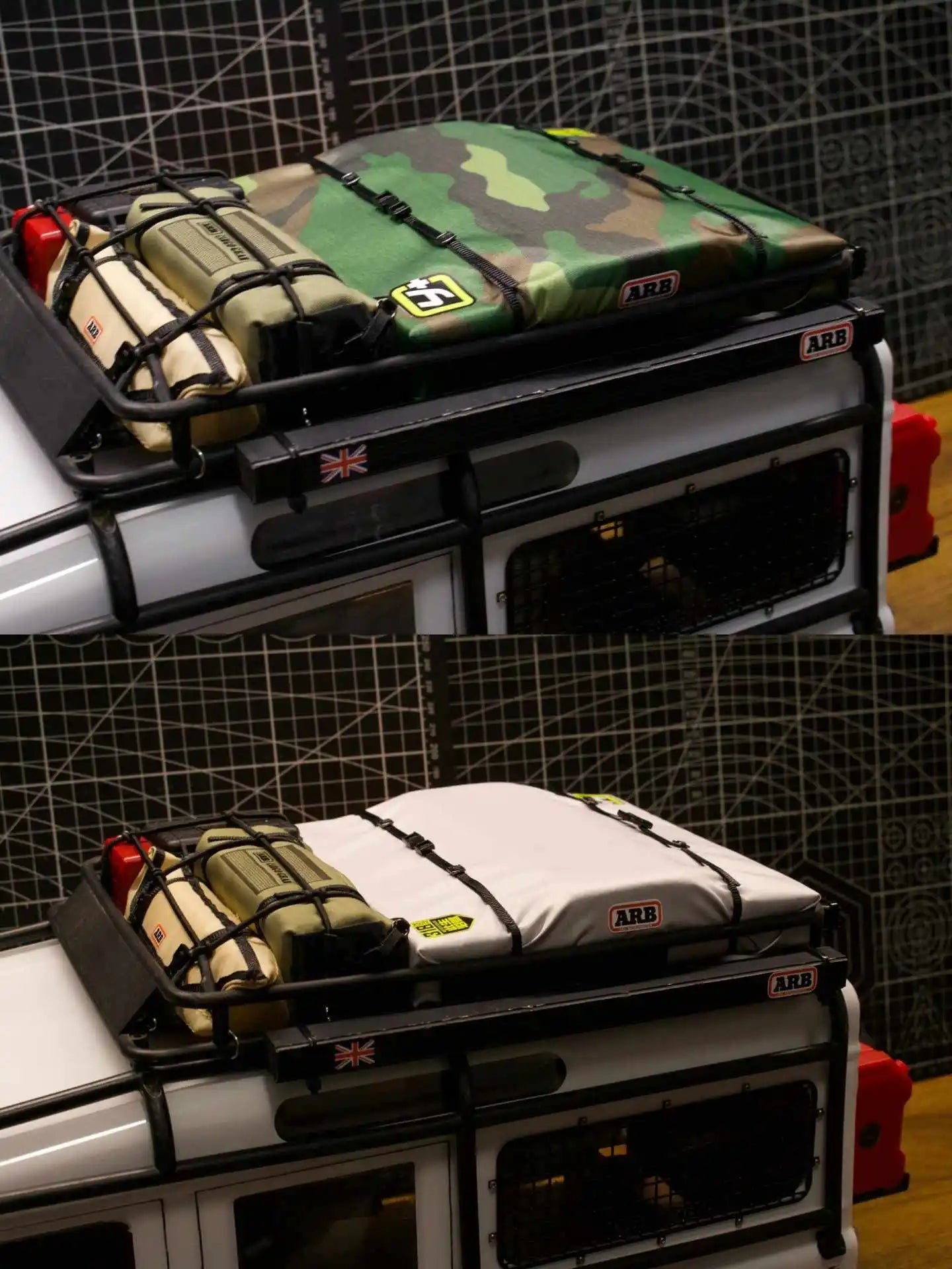 Simulated Tent Bag Side Tent Mood Accessory for 1/8 1/10 RC Track Car Traxxas TRX4 Defender Bronco AXIAL SCX10 RC4WD Decoration