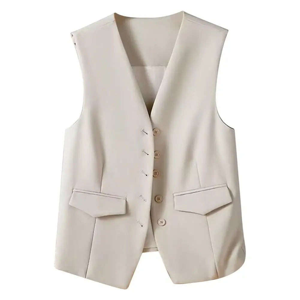 Women Suit Vest - Elegant V-Neck Sleeveless Waistcoat - Premium vest from Lizard Vigilante - Just $28.88! Shop now at Lizard Vigilante