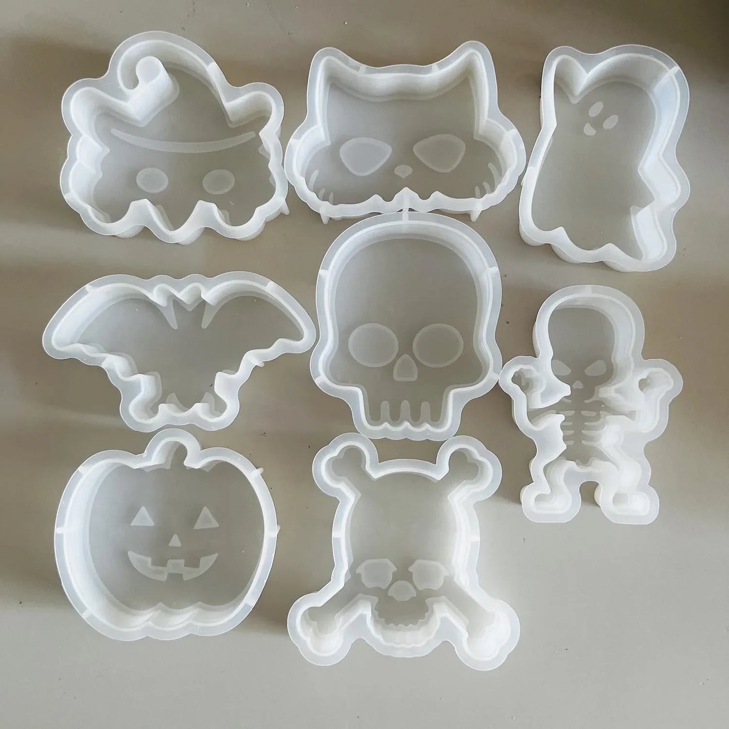 Halloween Decoration Diy Mold Skeleton Bat Mask Jack Ghost Silicone Mould Car Aromatherapy Plaster Doll Pinch Molds