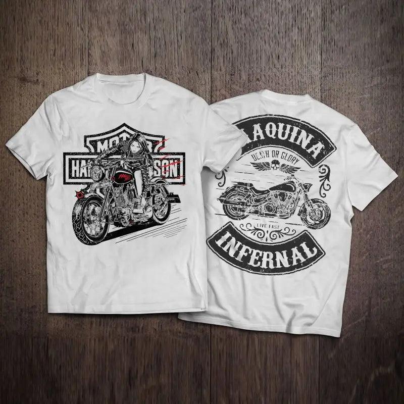 Motorcycle T Shirt for Men Hip Hop Man Tee Shirts Muscles Streetwear Rock Clothing Goth Grunge No Logo Gym Party Katoen Chic Top - Premium t-shirt from Lizard Vigilante - Just $28.99! Shop now at Lizard Vigilante